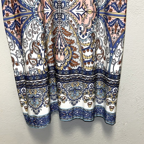 Analili NWT Size Medium Muted Blue Paisley Sleeveless Dress: 3186 - Picture 3 of 11